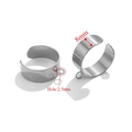 Silver stainless steel 8mm open ring with 2.5mm hole for DIY jewelry making - Style D8 (Width 8mm/Hole 2.5mm) / Steel