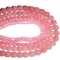 Natural pink quartz round loose beads in various sizes for DIY jewelry making - Powder Crystal (white Stone Color) / 4mm Approx 93pcs