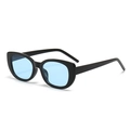 Lunettes de soleil œil de chat rétro avec monture noire et verres bleu clair - Monture Noire Verres Bleus