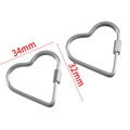 Silver heart-shaped stainless steel carabiner connector, size 34mm by 32mm - 05 Heart Hexagon Connector / Steel