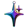 Ciondolo doppia stella in acciaio inossidabile placcato oro 18k iridescente - Arcobaleno