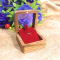 Walnut jewelry box with clear window and red velvet lining for rings and earrings - 68 Window Pendant Box / Wine Red Lining