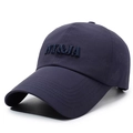 Navy blue breathable baseball cap with NY&JA 3D embroidery and side printed patterns - Adjustable / Navy Blue