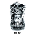 Waterproof temporary tattoo sticker TH-364 featuring Buddha, skull and botanical art - Th-364 / 210*148mm