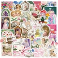 Set di 56 adesivi graffiti vintage rosa per ragazza per laptop e decorazioni fai da te - Estetica Misteriosa (YCK022)