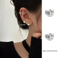Silver 3.5mm thick polished hoop earrings for women in a minimalist chunky style - EH0372/Silver 3.5mm Thick Hoop
