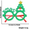 Detail showing green glitter Christmas tree glasses with dimensions and weight specs - Xmas Green Tree Style