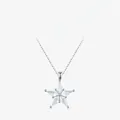 Funkelnde S925 Sterling Silber Stern Anhänger Halskette mit klaren Zirkonia Steinen - 925er Silber / 925 Sterlingsilber