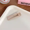 Matte pink rectangular metal hair clip with cutout design measuring 6x1.6cm - 16# Square Duckbill Clip (Light Coffee)