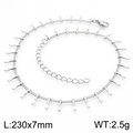Cavigliera in acciaio inossidabile argento con punte in smalto bianco lunga 230mm - Bianco (KJ4074-Z)