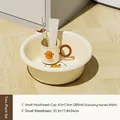 Cute duck theme 2-piece bathroom set with cream white plastic washbasin and 300ml cup - Small Cup + 32cm Basin