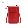 Borsa a tracolla rossa per cellulare in ecopelle con cerniera e patta anteriore - Rosso