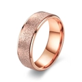 Minimalist rose gold titanium ring with frosted sand finish and polished inner band - US 5 / 8mm Double Step Rose Gold