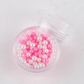 Perle finte a sirena rosa e bianche in scatola di plastica per la creazione di gioielli - Rosa e Bianco