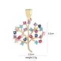 Golden Tree of Life pendant with colorful zircon stones measuring 2.2cm and weighing 2.5g - [D9533JC] Gold Multi-color Life Tree (2.2x2.2cm)