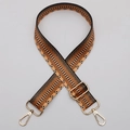 38mm bohemian geometric wide shoulder strap in orange and black with gold hardware - Style 649 Gold Hook
