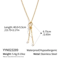 Détail du collier à nœuds en acier inoxydable avec des perles d'eau douce blanches - Style Perle Gland Noeud (YYN023289)