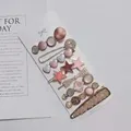 Pink and purple cute hair clip set with pearls and rhinestones on a card - Falling Sakura 8-Piece Set