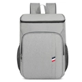 Zaino termico grigio per picnic ad alta capacità con nastro decorativo tricolore - Grigio
