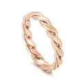 Minimalistischer gedrehter Seilring in poliertem Roségold für den Alltag von Damen - US 5 / Stil D Roségold (KR104729-KFC)