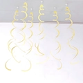 Golden PVC spiral swirl ceiling hanging decorations for Christmas and festive parties - Set of 6 / Macaron Yellow