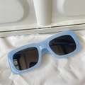 Light blue rectangular cat eye sunglasses with thick frames and dark lenses - Ice Blue Rectangular American Style