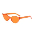 Retro cat eye sunglasses in transparent orange plastic for a stylish party look - Orange Red