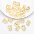 Iridescent yellow 3D bear crystal pendant beads for DIY jewelry and phone chains - Bright Crystal