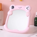 Pink frog-shaped folding desktop makeup mirror for student dormitories with cute design - Frog / Pink
