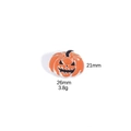 Spilla zucca di Halloween in metallo con design Jack-o'-lantern 26mm larghezza e 3,8g peso - M175#1 Zucca Sorridente