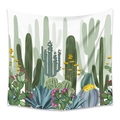 Detailed close-up of a cactus tapestry fabric with artistic desert plant illustrations - 73X95CM (Cross-border Brushed) / ZJ623-50/Cactus Plant Illustration