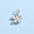 925 sterling silver flower pendant with matte finish for DIY jewelry necklaces - Flower Charm