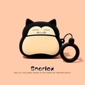 Silicone AirPods case featuring Snorlax Pokemon character with matching finger ring strap - Snorlax + Ring / AirPods 1/2 Gen