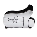 Retro cowboy boot hair claw clip in black and white with star pattern and smooth finish - Black White Cowboy Boot Style