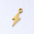 Polished gold-plated lightning bolt charm for DIY necklaces and bracelets - Gold Lightning
