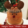 Christmas reindeer fabric gift bag made of warm fleece and felt material, 14cm by 10cm - Faux Leather Bell Drawstring Bag Elk