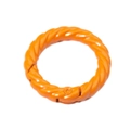Orange twisted texture round spring ring buckle for DIY keychain jewelry making - Outer Diameter 28mm / Lacquer Orange