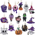 15-piece Halloween 5D DIY diamond painting keychain set with pumpkins and ghosts - YS-17 Halloween Thriller Theme (15Pcs)