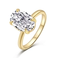 Elegante S925 zilveren ring met ovale ijsbloem geslepen edelsteen in goudkleurige afwerking - US 5 / Goud