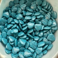 Blue heart-shaped turquoise stone beads with natural matrix for jewelry making - Black Line Blue Turquoise