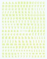 Classic light green alphabet nail stickers JO-1784 featuring uppercase and lowercase letters - 1784-Neon Yellow