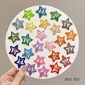 Colorful 3cm star shaped metal hair clips in various vibrant matte finish colors - 2# Star Colorful Lacquer 25Pcs Boxed Set