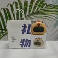 Sveglia digitale Capybara gialla con sacchetto regalo e scatola originale per bambini - Sacchetto Regalo Blu + Manuale Cinese / Versione a Pulsante (Settimana in Inglese)