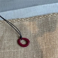 Collier minimaliste à pendentif rond rouge vin profond sur cordon noir réglable - 38# Collier-Rouge