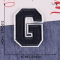 Letter G chenille embroidery patch in navy blue and white, 5.5x4cm size - Letter G / Navy Blue