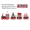 Red and white Christmas wooden train ornament with tree and candy cane decorations - Red White