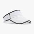 White breathable mesh sun visor hat with grey trim and adjustable strap for sports - Adjustable / White
