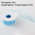 Light blue organza ribbon roll 4cm wide for luxury birthday cake decoration - Core Fishtail Ribbon Sky Blue / 4cm Wide 9m Long