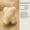 Creamy white rose bear scented candle 55x65x85mm handmade decorative rose petal wax bear - Small Rose Bear White (Scent: Rose)