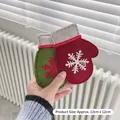 Décoration de Noël en feutrine en forme de gant rouge et vert avec motif flocon de neige - Gant de Noël Vert